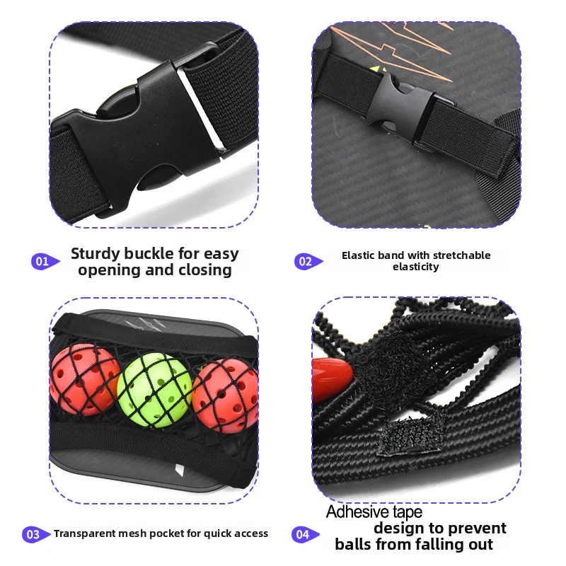 Drawstring Pouch Pickleball Mesh Bag Competition Use Breathable Construction Elastic Strap Transparent Visibility
