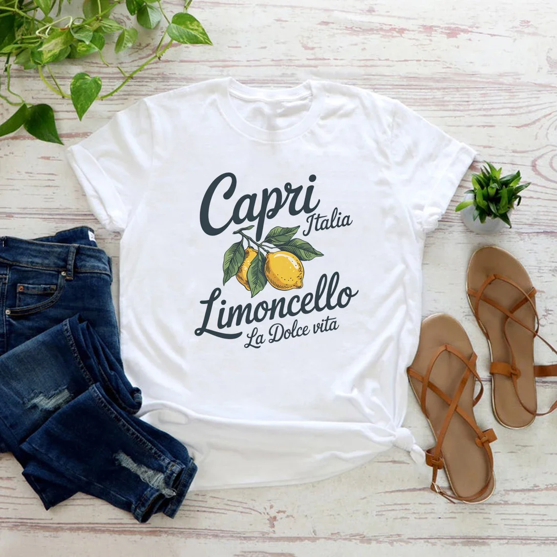 camiseta capri itália camisa feminina manga curta camisetas italiano limão gráfico t camisas verão frutas roupas femininas