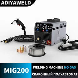 Adyaweld เครื่องเชื่อม MIG200 3 in 1, เครื่องเชื่อมแบบไม่มีแก๊ส MIG/MMA/ลิฟท์กึ่งอัตโนมัติพร้อมฟลักซ์ลวดเชื่อม