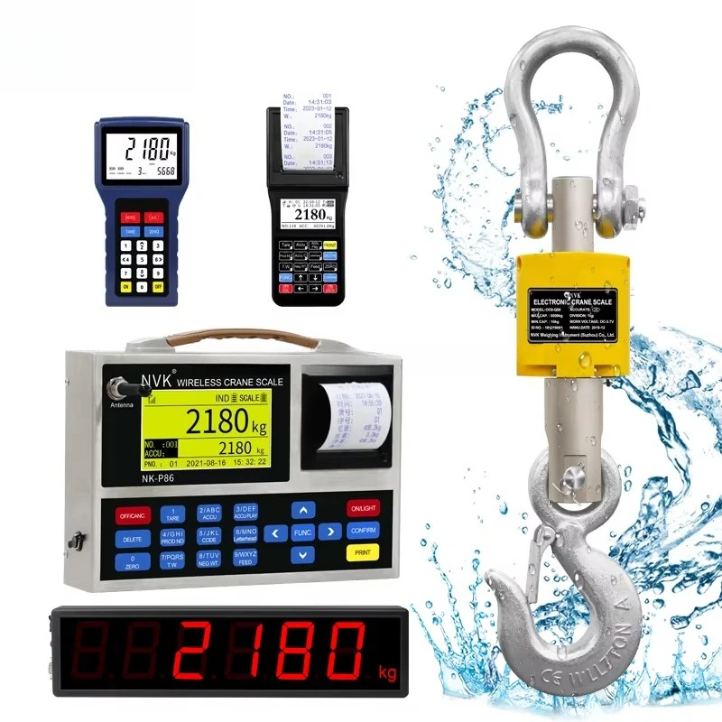 OCS5T 3000kg Bilancia sospesa Bilancia per gru digitale wireless da 10 tonnellate Display a LED Bilancia per paranco a gancio industriale da 1 tonnellata 3 tonnellate OEM 2000 kg