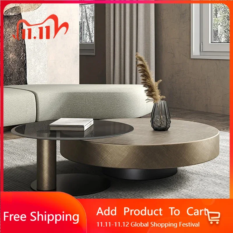 

Italian Design Coffee Tables Round Metal Luxury Living Room Coffee Tables Minimalist Nordic Aesthetic Couchtisch Salon Furniture