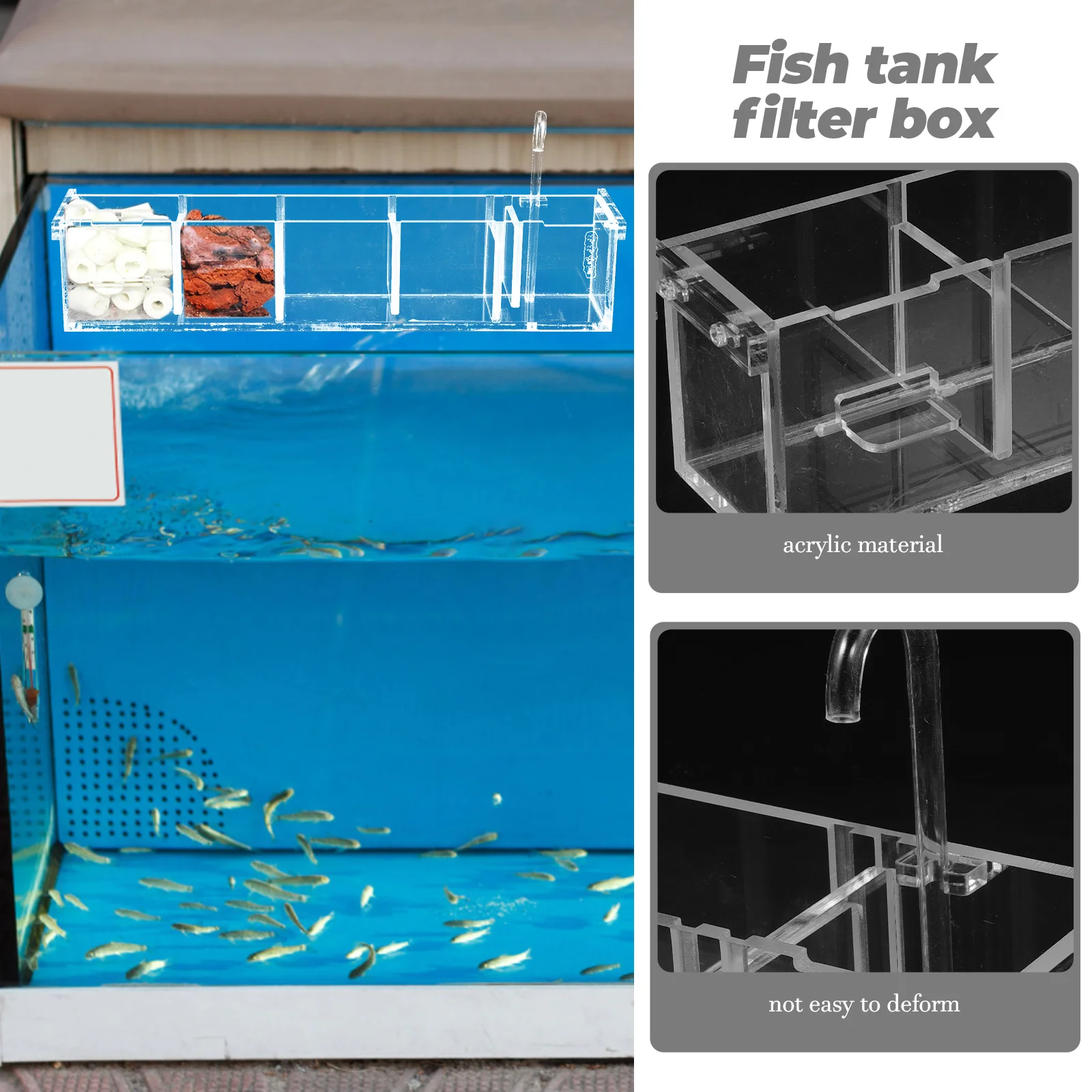 

Aquarium Filter Supplies Fish Tank Water Purifier Wall-mounted Accessory Supply Acrylic Clarifier Cleaning Tools