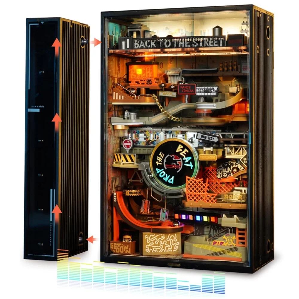 

Наборы моделей Robotime Rokr Marble Run в стиле хип-хоп, уличный игровой декор, украшение стола, параллельный мир MR03S, 134 шт. для взрослых