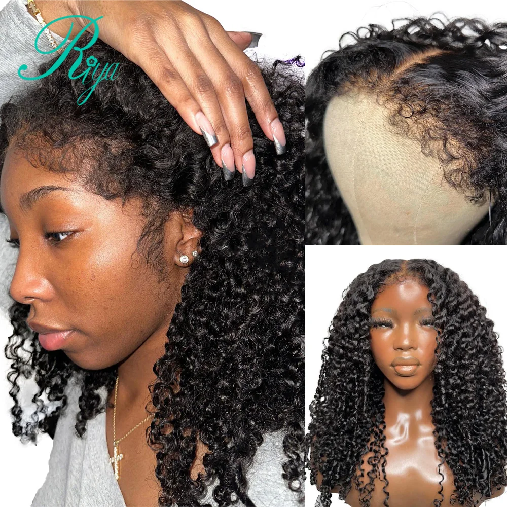 Burmese Curly 13x4 Lace Front Wig Human Hair With Curly Edges Deep Curly 13x6 Lace Frontal Wigs For Women 250% Remy Human Hair