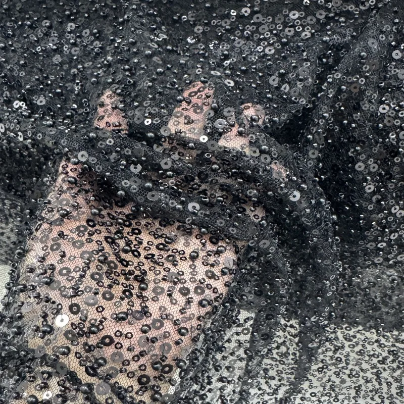 sequins-lace-fabric-with-beads-black-ivory-tulle-netting-for-bridal-gown-dressmaking-supplies