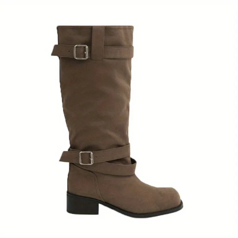 2026 Neue Retro Herbst-Winter Plattform-Stiefel mit Dickem Absatz für Damen, Western-Cowboy-Stiefel, Modische Lange Stiefeletten, Damenschuhe – Detail 9