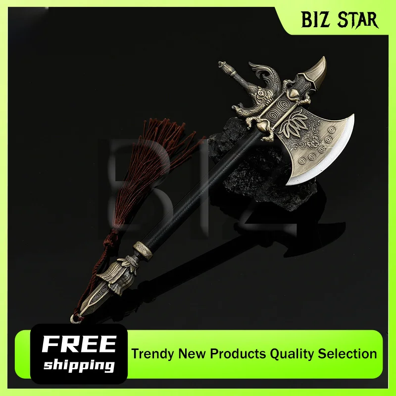 18cm/7.08in Black Myth: WuKong Yang Jian Kaishan Axe Game Peripherals Metal Toy Swords Weapon Models Crafts Ornaments Boys Gifts