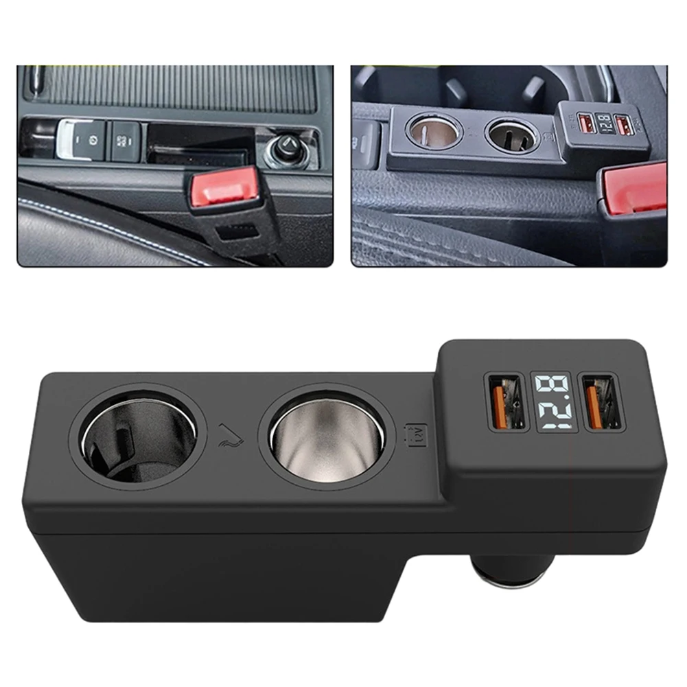 12V USB Car Charger Built-in Fuse Car Charger Fuse Circuit Protection ABS Plastic Housing Safe Charging Protection