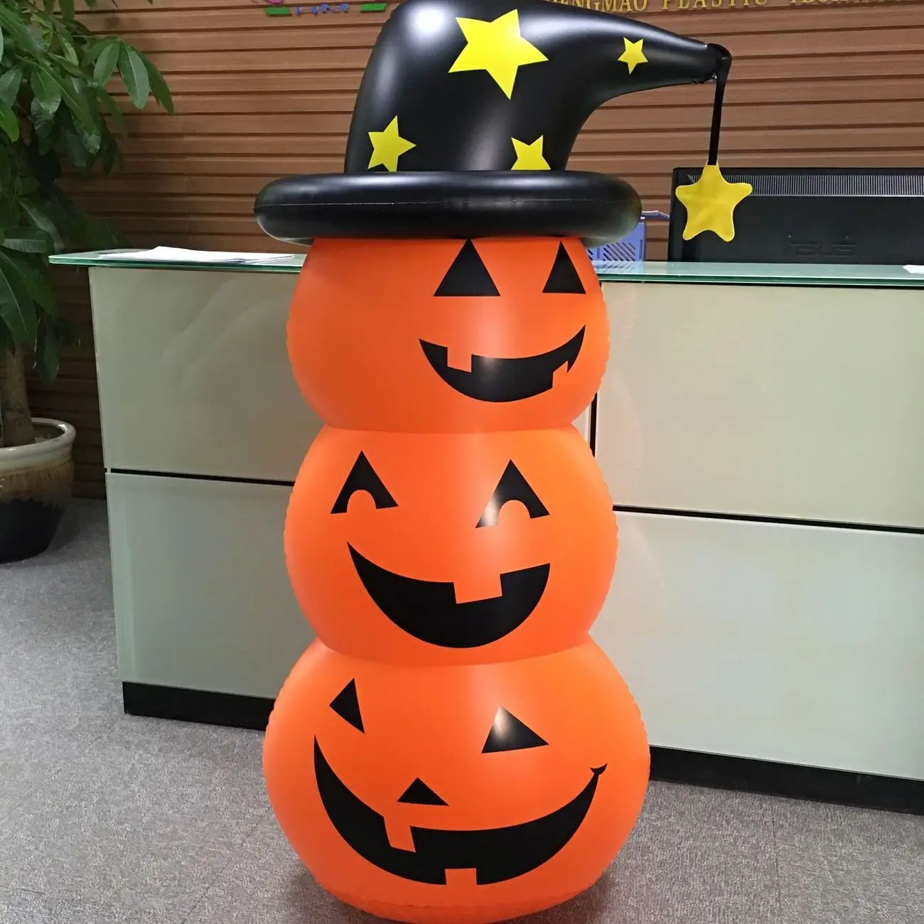 

1pc 140cm Internet Celebrity Halloween Inflatable Tumbler Pumpkin Shopping Mall Decoration Prop Thickened Ghost Air Model