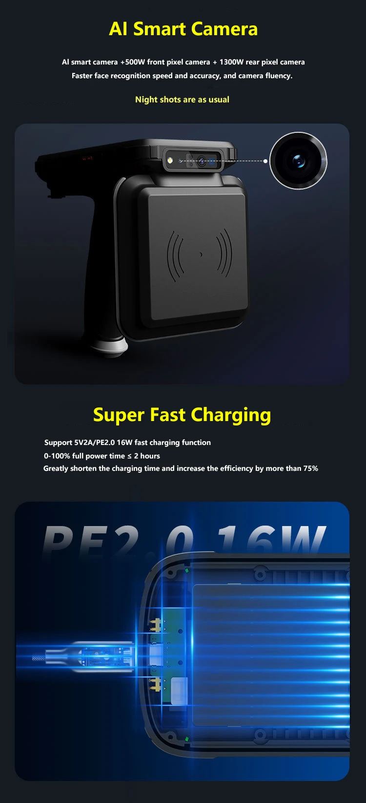 أندرويد 10.0 مقاوم للماء ماسح رفيد طويل المدى جافا اللاسلكية المحمولة قارئ بطاقات التحكم في الوصول 860-960 ميجا هرتز قارئ محمول QR #4