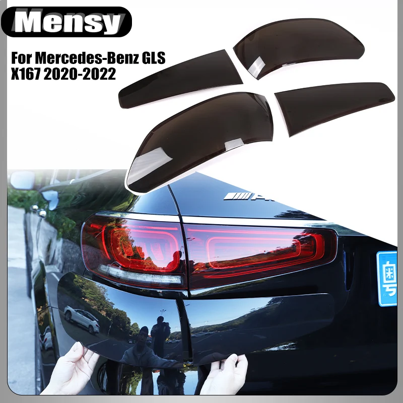 

Black For Mercedes-Benz GLS X167 2020-2022 Car Rear Tail Lamp Brake Indicator Light Reversing Lamp trim Cover Car Accessories