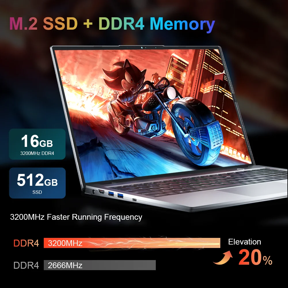 Laptop Ninkear  A15 Air 15.6" FHD IPS16GB DDR4 512GB SSD AMD Ryzen54600U Fingerprint Unlock BacklitKeyboard Windows 11