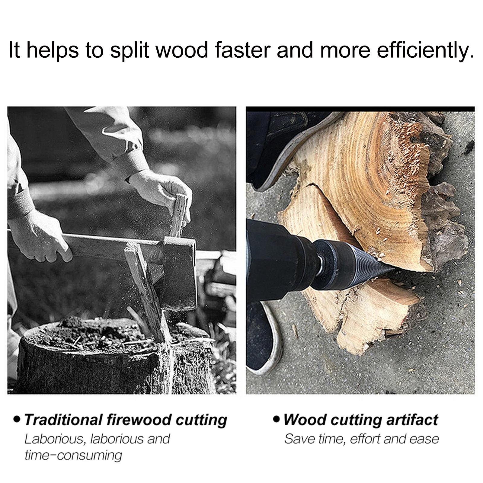 

Splitting Drill Bits Electric Tools High Speed Steel Anti Skid Groove Design Efficient Wood Chopping Tool Suitable Hard