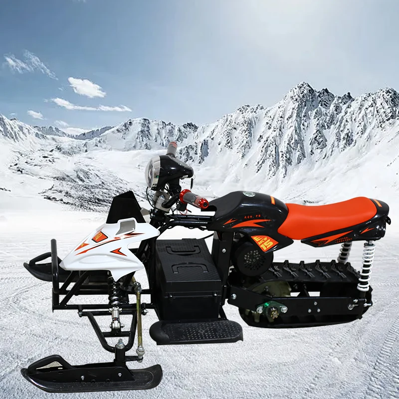 Electric Snowmobile Kids Amusement Ski Car Vehicle with Playground Snow Sledge Essential Skiing Equipments