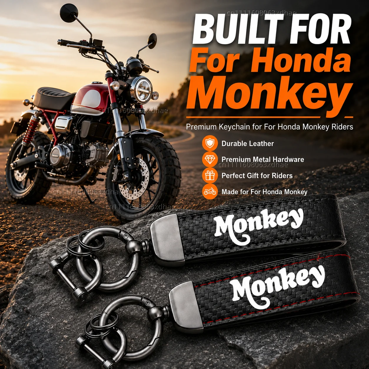 High-Grade Leather Motorcycle Keychain Holder Keyring Accessories For Honda Monkey Z-125 Z125 Z 125