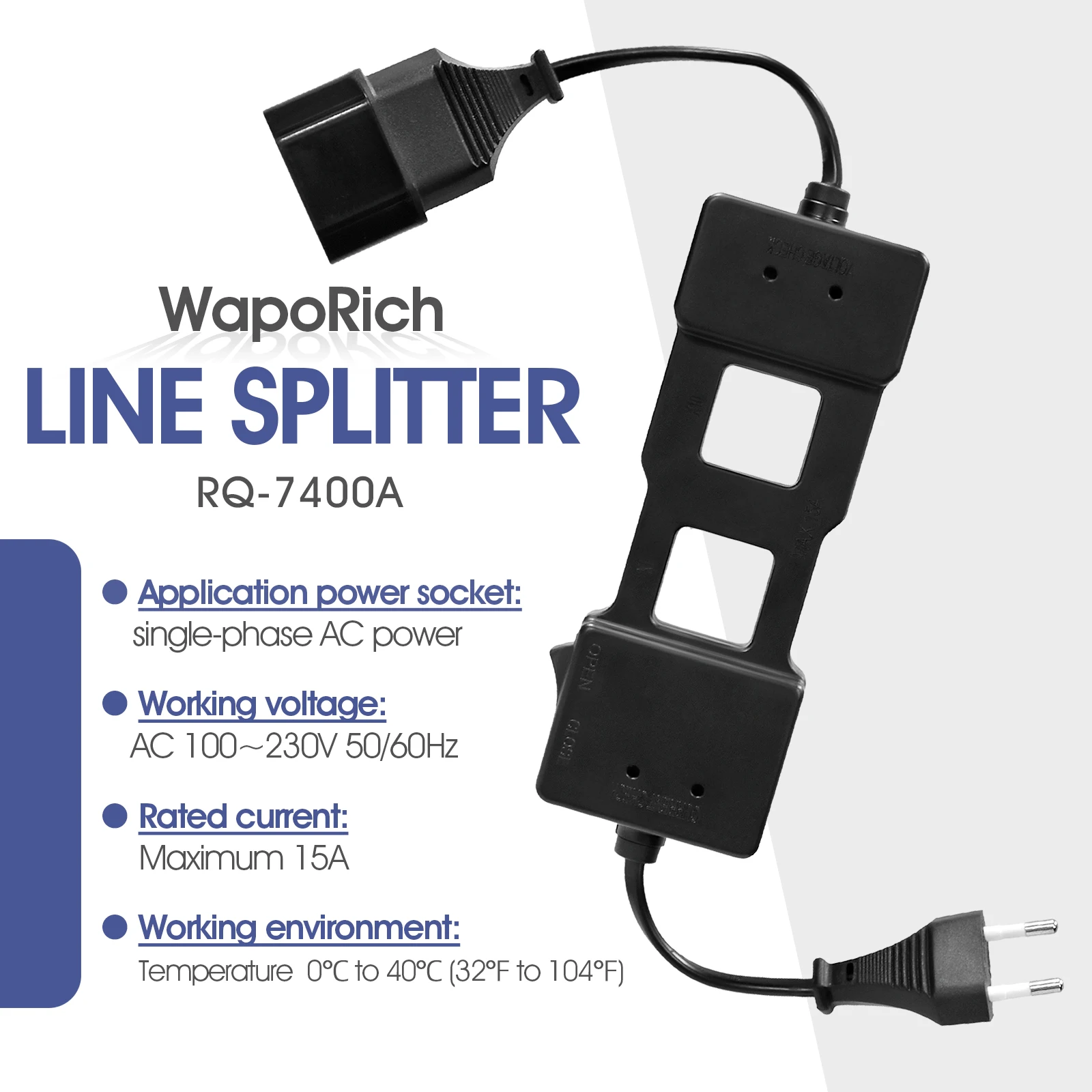 

HoldPeak 7400 Professional-Grade Line Splitter for Precise Current and Voltage Testing in Industrial Single Phase AC Systems