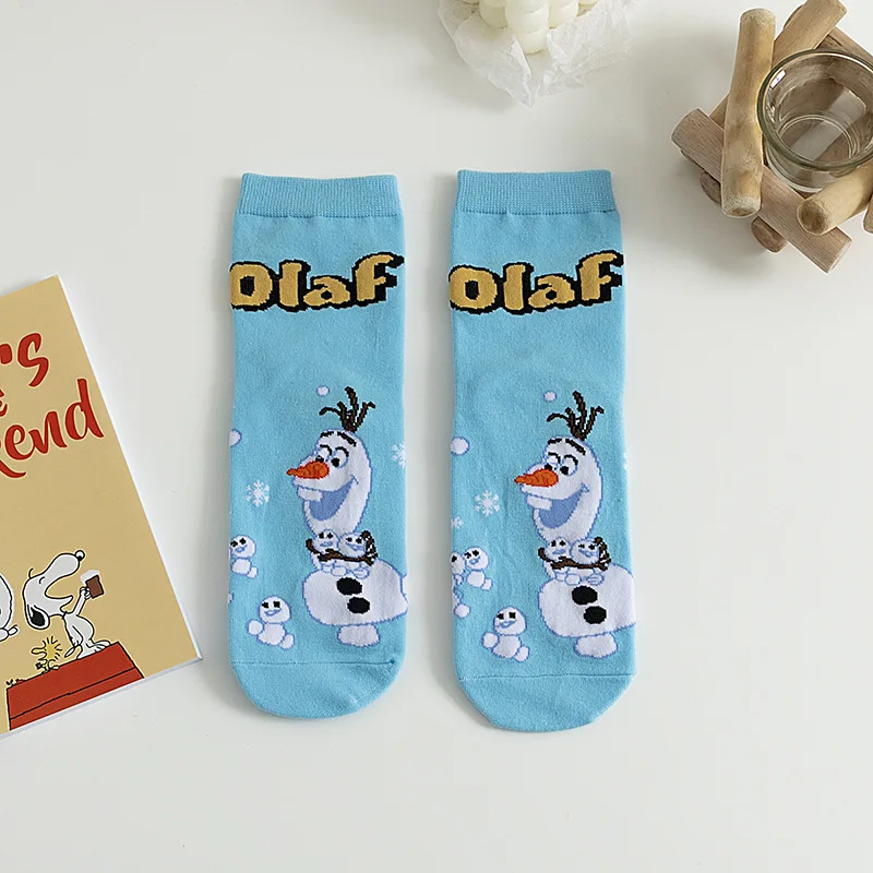 Disney Stitch Socks  Cotton Midtube Stockings Cartoon Stich Dolls Mickey Donald Duck Stockings Boys Girls Gift