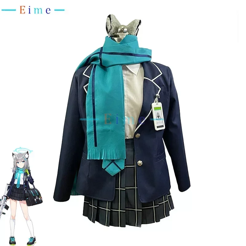 Game Blue Archive Sunaokami Shiroko Cosplay Costume Japanese High School Uniform Jk Dress Suit Coat Shirt Skirts Custom Made