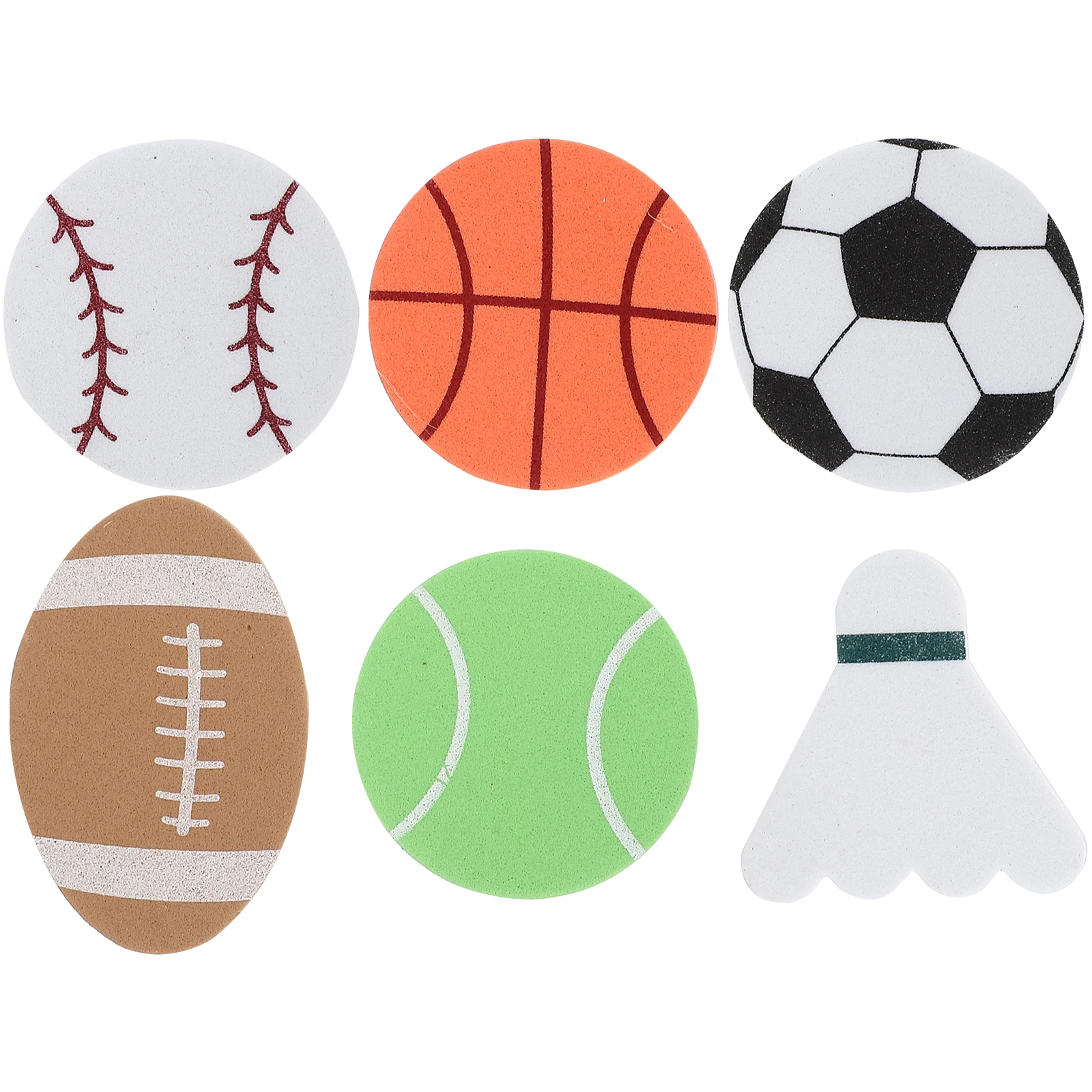 

30pcs Foam Stickers 4Packs Self Adhesive Sports Balls Theme Basketball Soccer Tennis Badminton Foam Stickers for DIY