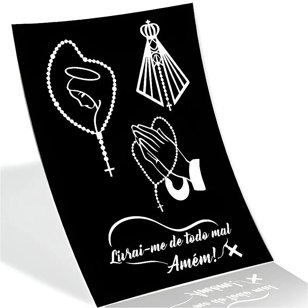 1 Set Unsere Liebe Frau von Aparecida Kirche Religiöse Motorrad-Aufkleber Wasserdicht für Motorrad-Kraftstofftank Verkleidung Helm Vinyl-Aufkleber