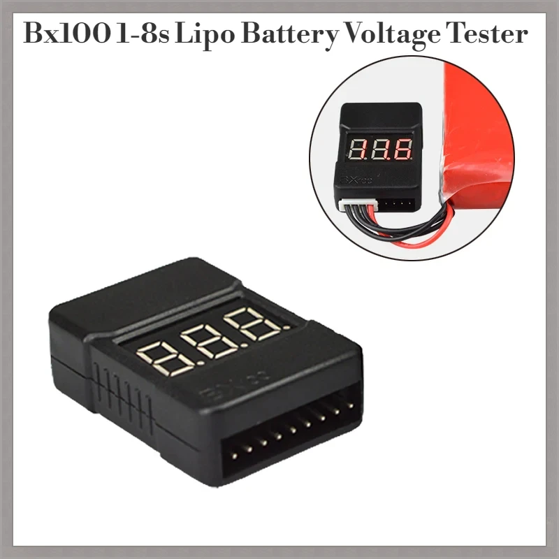 

2pcs Bx100 1-8s Lipo Battery Voltage Tester/low Voltage Buzzer Alarm/battery Voltage Detector With Dual Speakers Power Display