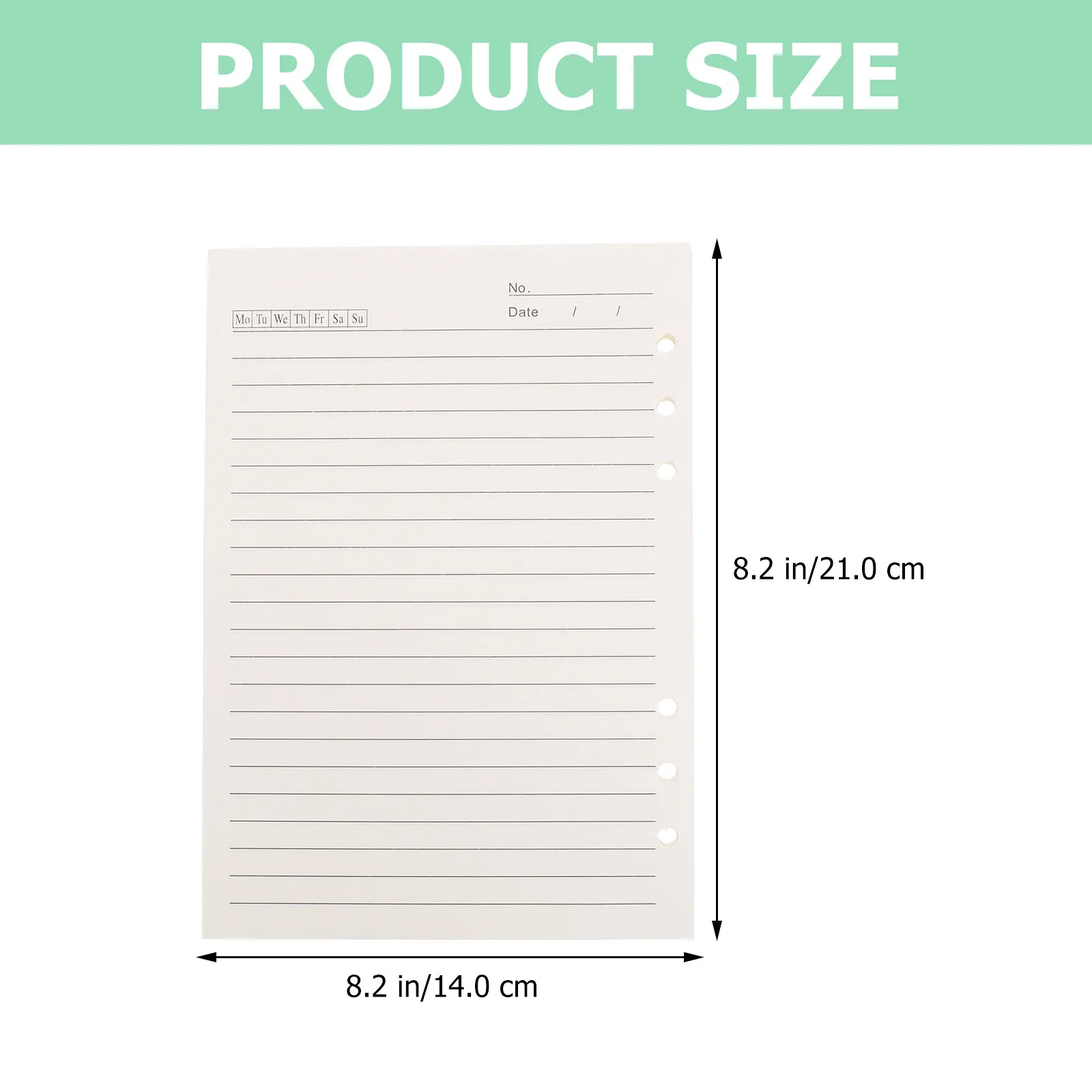 5Pcs A5 Notebook Replacement Core Papers 6-Hole Loose Leaf Refill Paper Smooth Writing Surface for Notes Planner