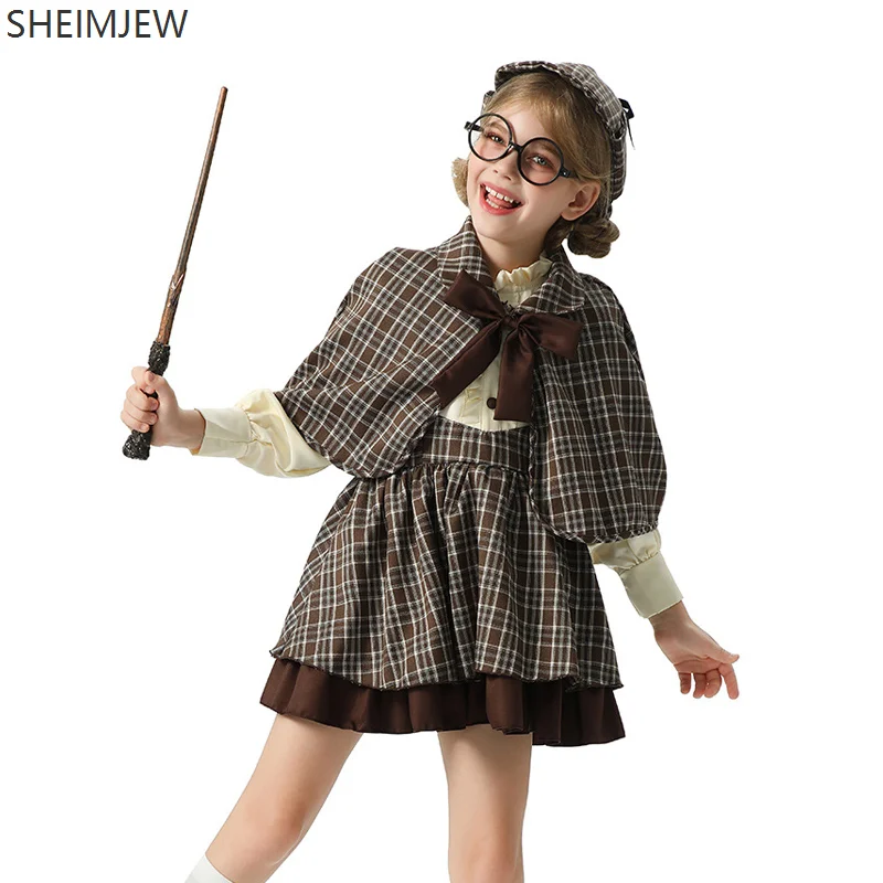 

Cute Sweetheart Fore Girl Detective Costume Lolita British Style Campus Costume Role Play Literary Halloween Costume Party Dress