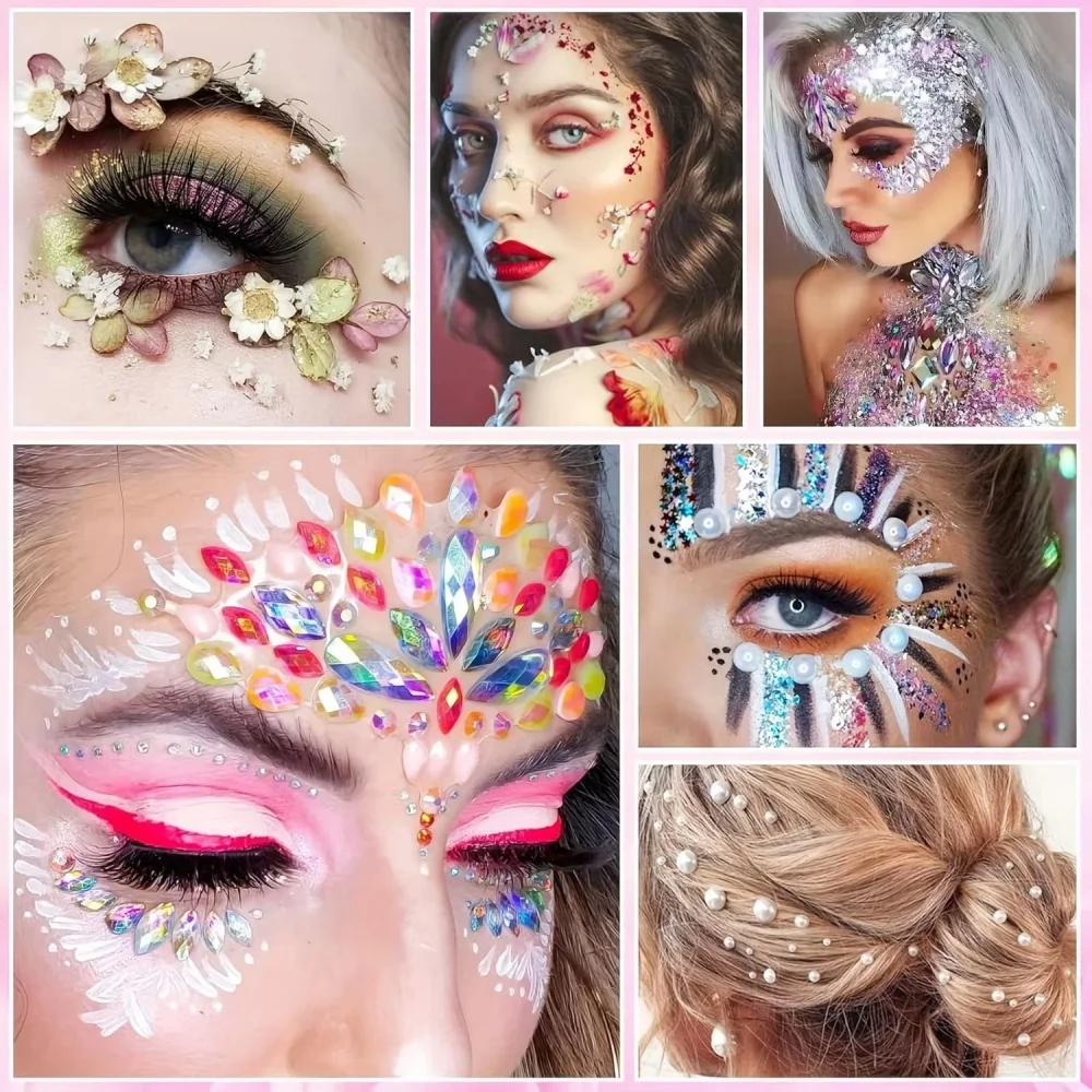 Skin-Friendly Glitter Glue 10ml Safe White Body Adhesive for Temporary Tattoos&Face Makeup Waterproof Kids Festival Party
