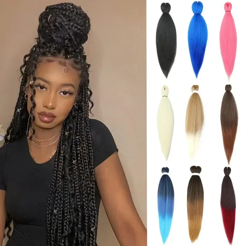 Synthetic Pre stretched Braiding Hair, 26 Inches Braids Hair Extensions, 1 Pack Yaki Texture Braiding Hair Pre stretched