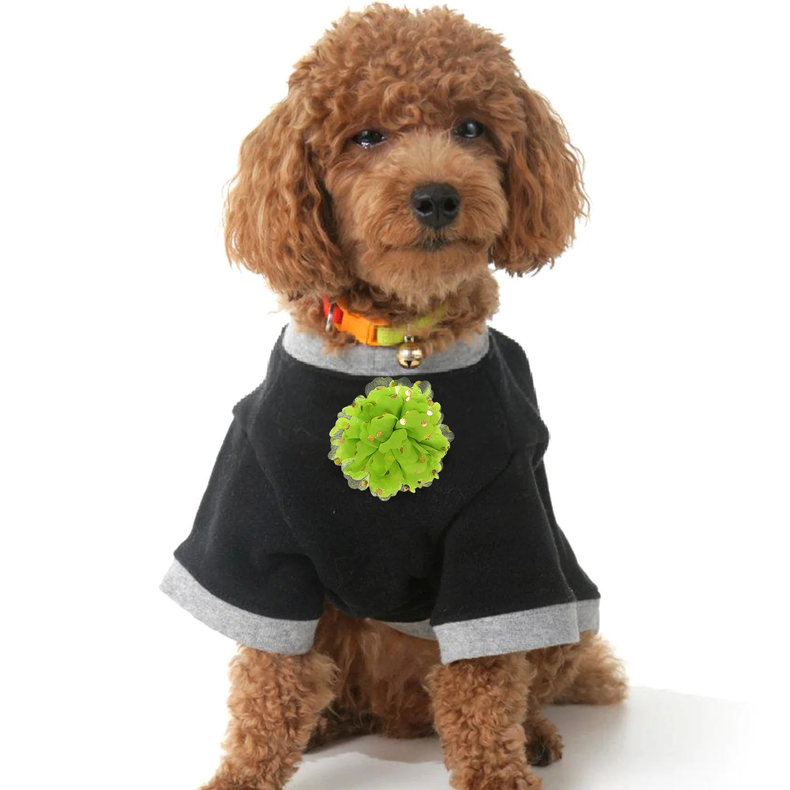 

10Pcs Pet Collar Flowers Dot Printed Fabric Dog Collar Accessory Detachable Comfortable Style for Small Pets Daily Parties