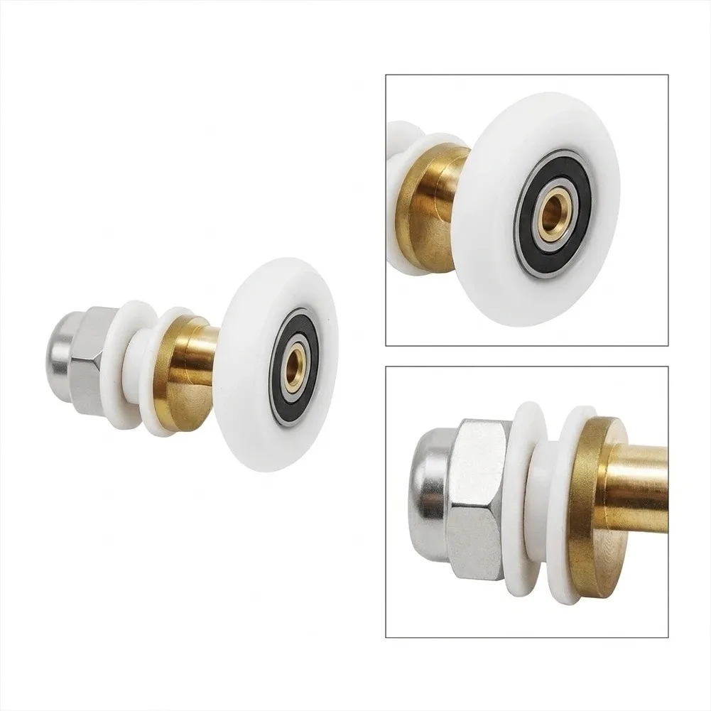 8pcs 27mm Shower Door Rollers Resilient Glass Door Runners Sliding Shower Door Roller Bearing Wheel Runners Replacement