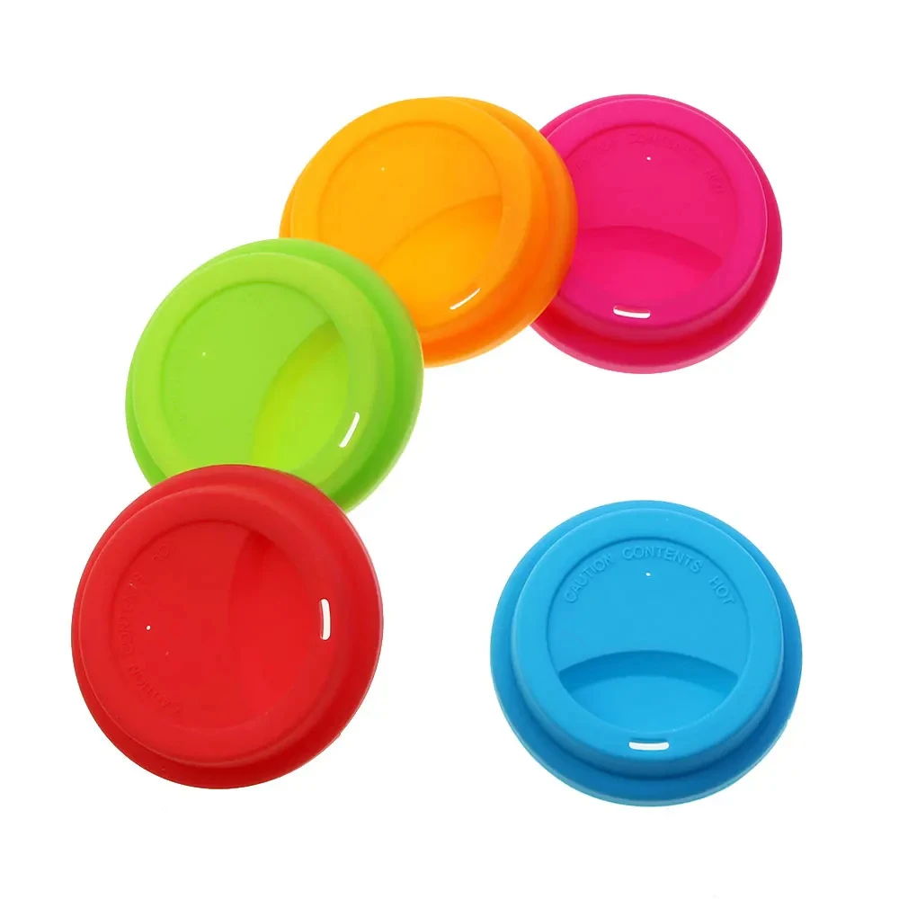 1PCS 8.5-9.0cm Universal Reusable Silicone Cup Lids Fresh Cover Silicone Insulation Anti-Dust Cup Cover Coffee Mug Lids Sleeve