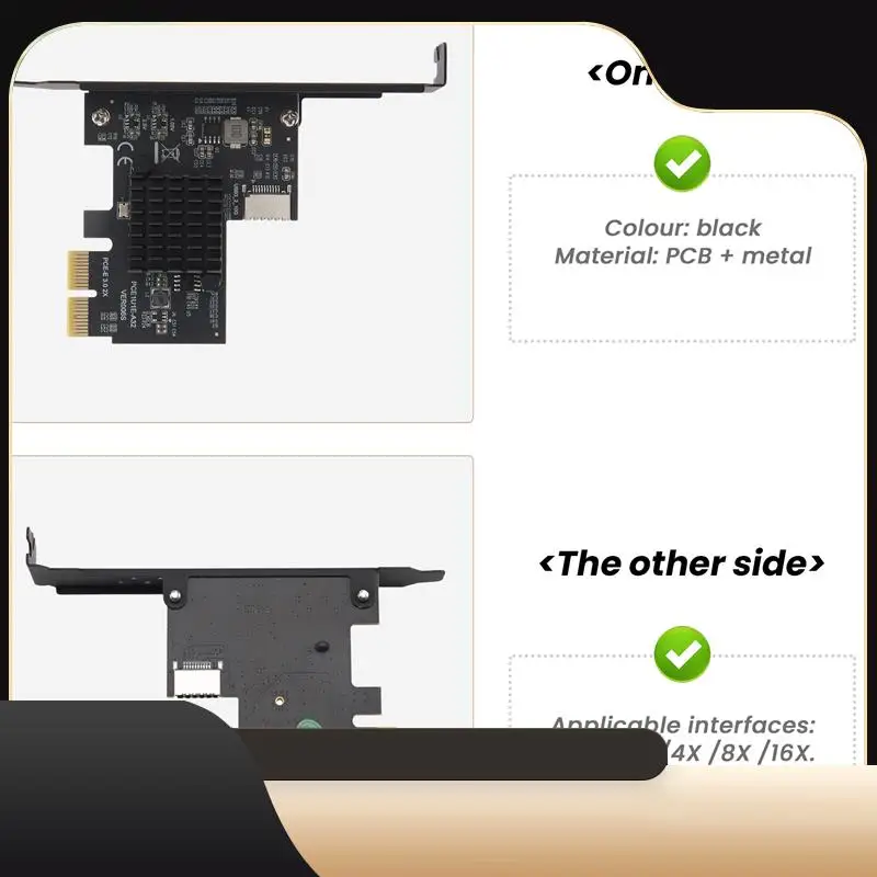 

PCI-E 2X To USB3.1 A-Key Gen2 Front Type-E Expansion Card,10Gbps Type-E Internal 20-Pin Front Panel Connector Riser Card-T44C