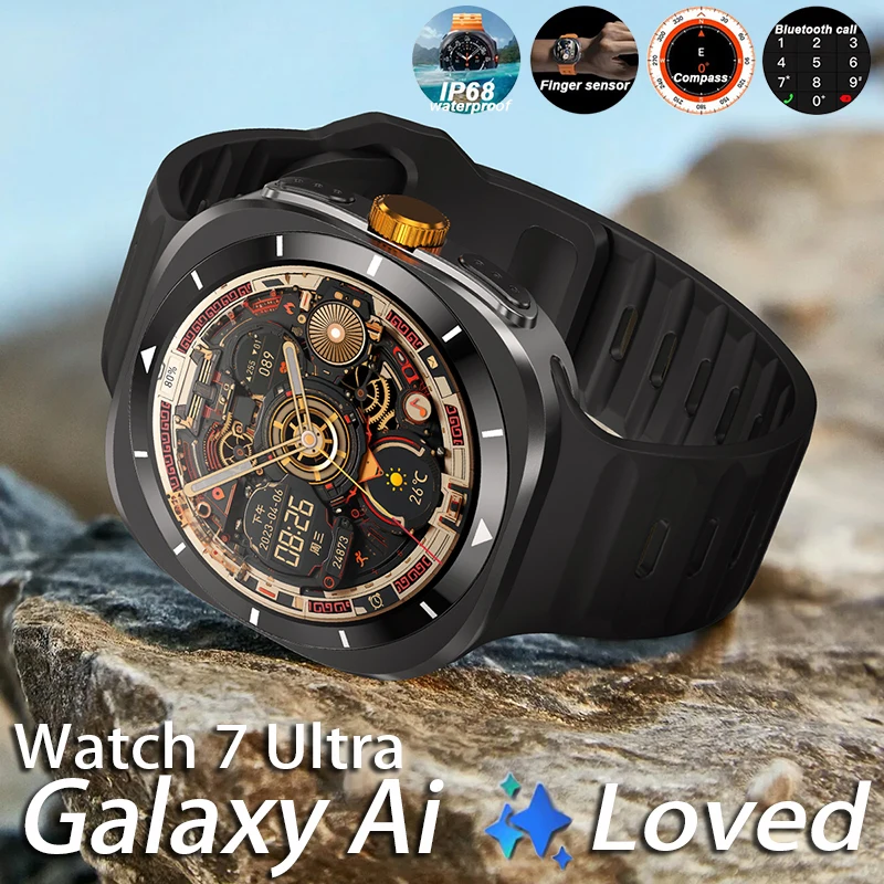 For Samsun Galax Watch 7 Ultra Smart Watch Men Compass GPS Outdoor Sports Bluetooth Call Galaxy Watch 6 Upgraded Smartwatch 2024