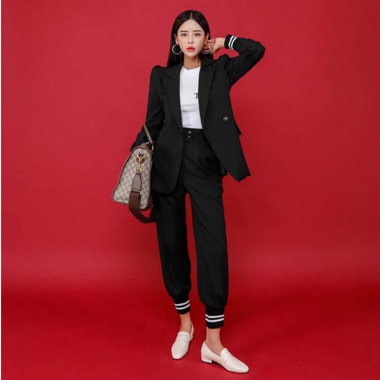 Ele Abito slim fit Jaet e pantaloni Harlan casual Set due pezzi Autunno Inverno Coreano Sle Faionable Ensemble da donna