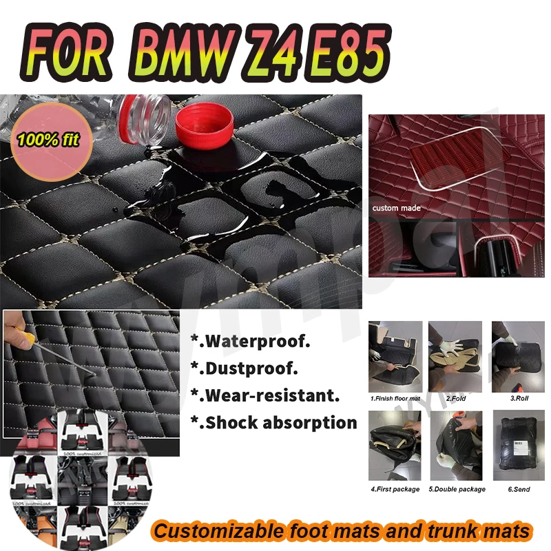 

Роскошные автомобильные коврики на заказ для BMW Z4 E85 2009 2010 2011 2012 2013, роскошные кожаные автомобильные коврики