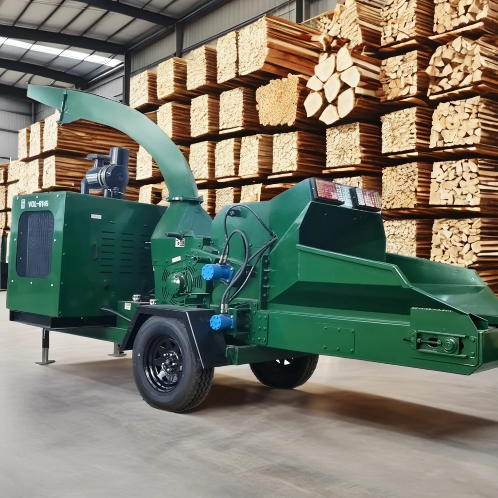 High Efficiency VOL 6145 Industrial Wood Chipper Machine Eco-Friendly -Diesel Branch Crusher Automatic 118HP Wood Chipper