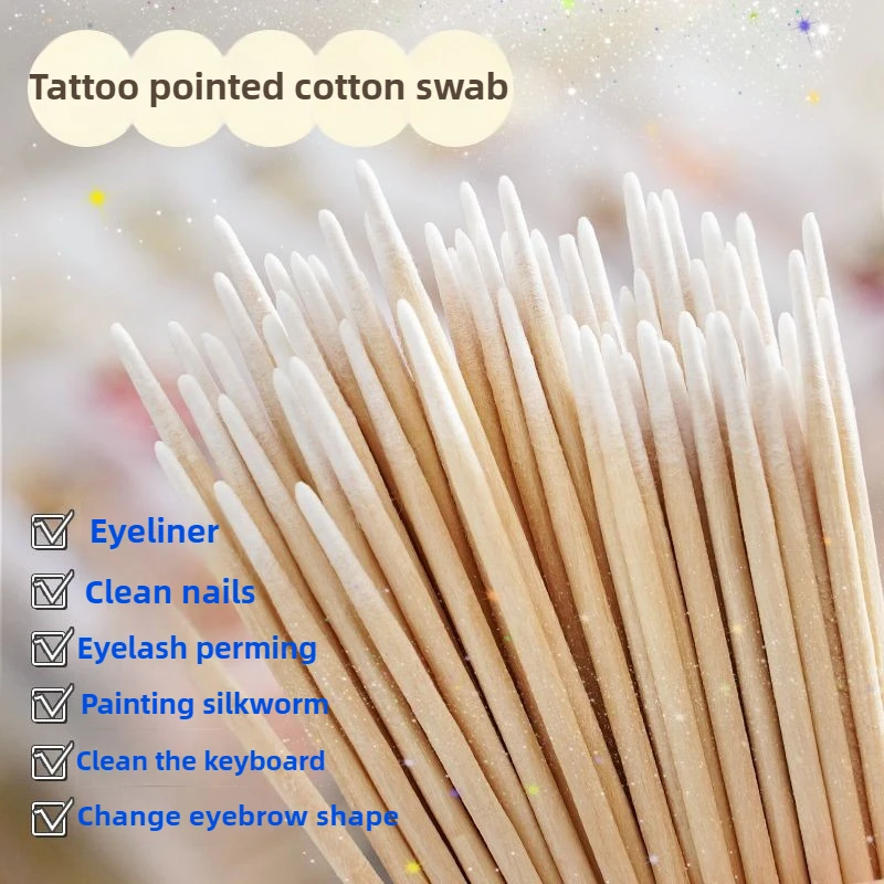 

High Quality 100pcs/bag Disposable Eyebrow Brush Cotton Stick Swabs Buds For Cleaning Ears Lips Eyeline Tattoo Makeup brushes