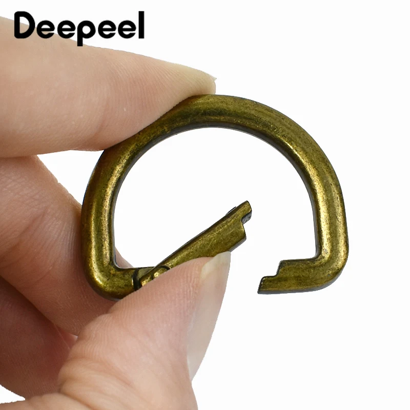 Deepeel-anillo D de Metal de 16/19/25mm, hebillas de resorte para bolsos, correa, cinturón, anillos que se pueden abrir, cierre de conexión,