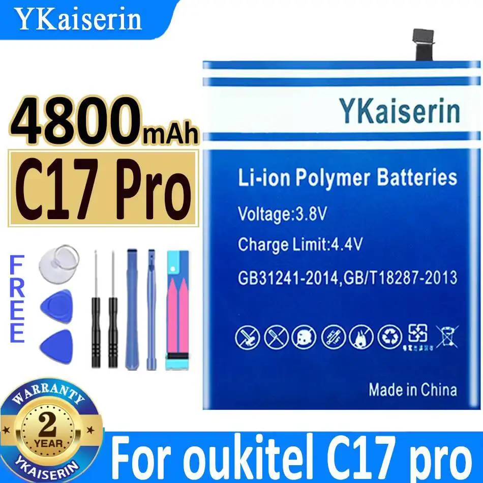 

Надежный блок питания емкостью 4800 мАч, безопасный аккумулятор для мобильного телефона для Oukitel C17 Pro