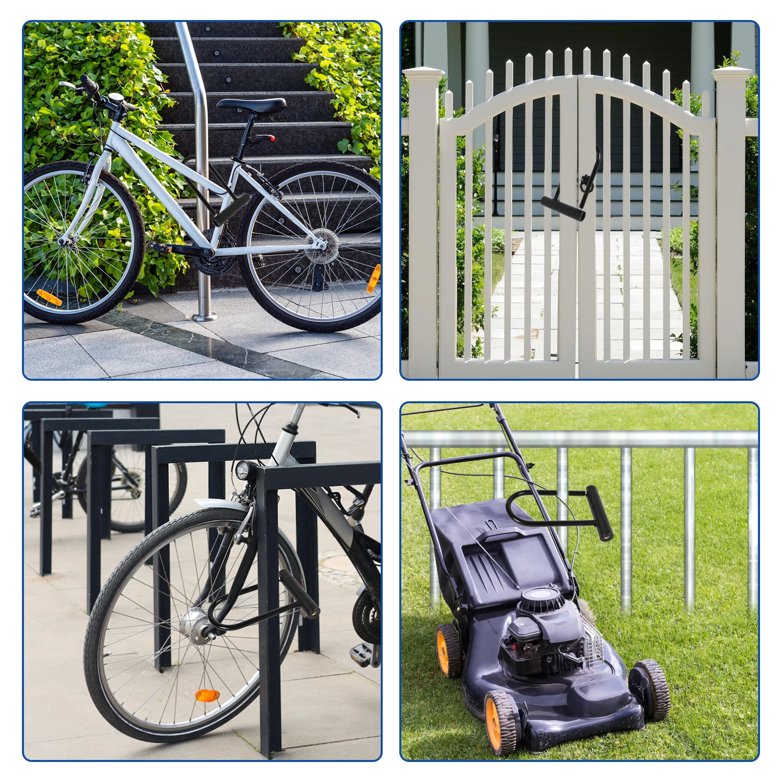 1/2/4Pcs Bike Lock with Key Standard Size U-Lock for Bicycles and Other Outdoor Equipment Anti-Theft Lock for Cycling Motorcycle - view 6
