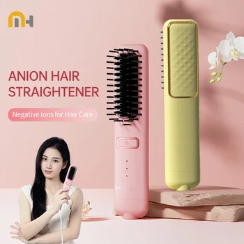 Image Electric Hot Comb Multifunctional Straight Hair Straightener Comb Negative Ion Anti-Scalding Styling Tool Straightening Brush