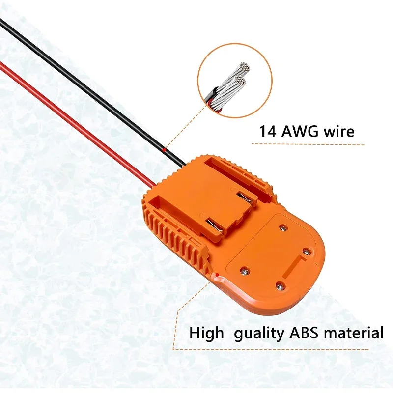 Power Wheels Adapter for Ridgid/AEG 18V Hyper Li-Ion Battery Dock Power Connector for Rigid 12 Gauge Robotics Battery Adapter