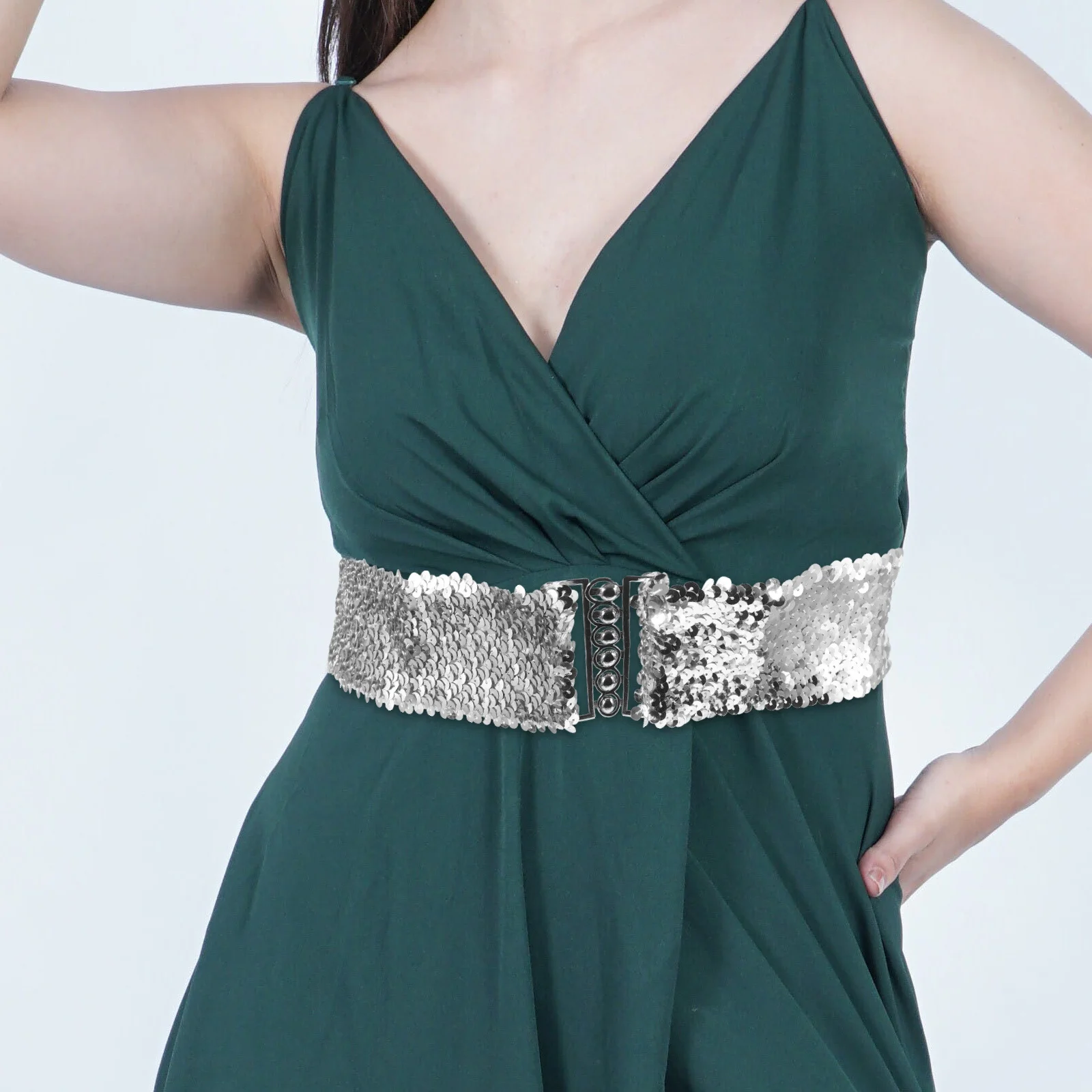 الترتر تمتد الخصر حزام الخصر بريق مطاطا بسط حزام ملابس للنساء خمر حزام السرج أحزمة سباركلي