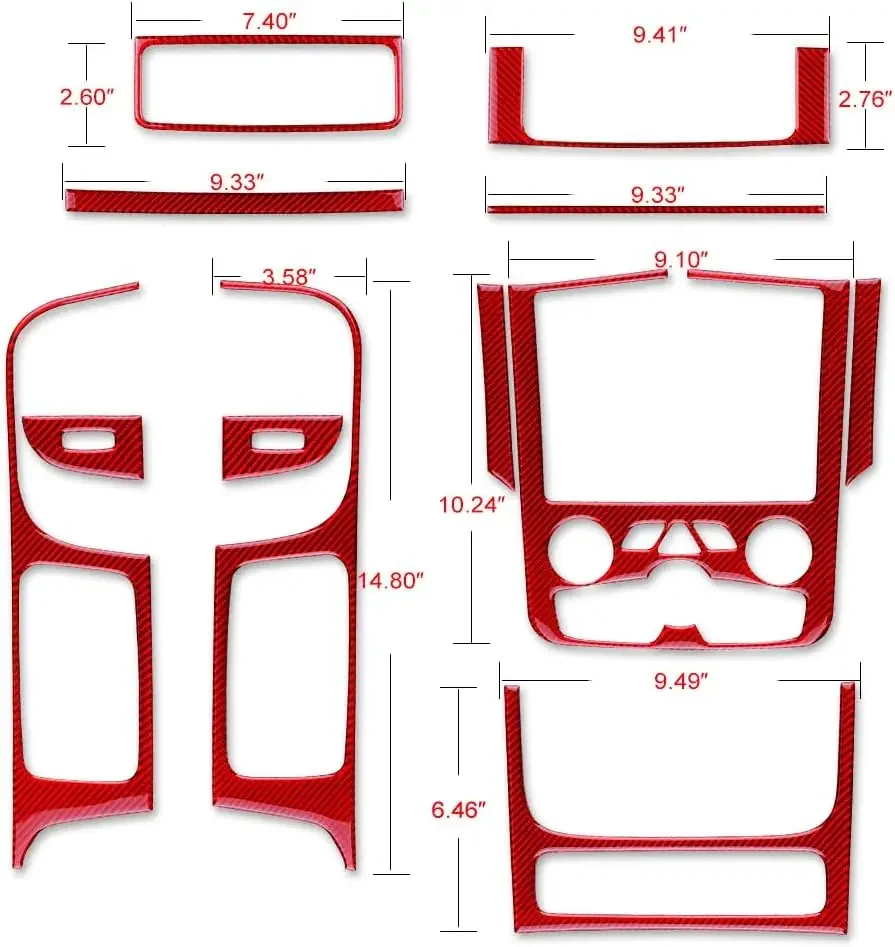 for Dodge Ram 1500 2500 3500 2016 2017 2018 Center Console Navigation Screen Panel Cover Carbon Fiber Interior Trim Accessories