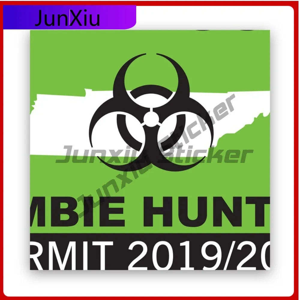

Tennessee Zombie Hunting Weather Resistant Waterproof Racing For Laptop Helmet Car Body Self Adhesive No Residue Decal Cartoon