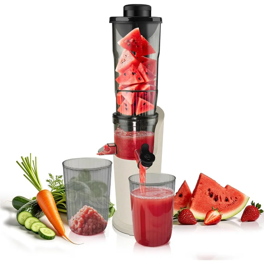 

Hobsir Juicer Machines 3.1Inch Cold Press Juicer for Fresh Vegetable and Fruit Extraction Masticating Slow Juicer with High Jui