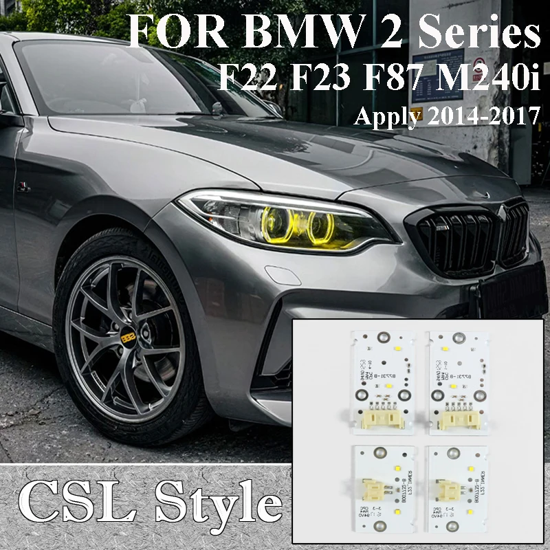 

For BMW 2 Series F22 F23 M230i F87 M2 2014-2017 Lemon Yellow LED Chip Board Car Headlight Daytime Running Angel Eyes Light Board
