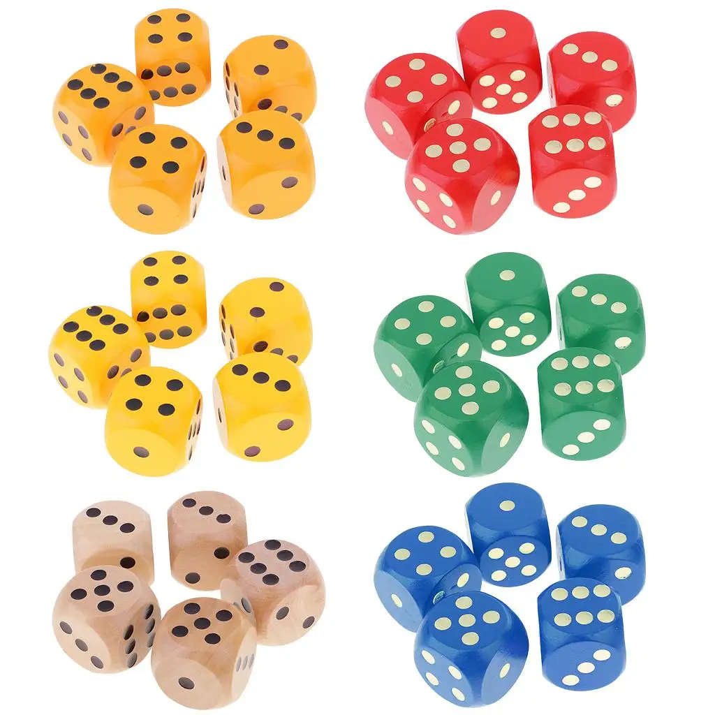 

5 упаковок аксессуаров D6 30 мм Woodenzingur для ролевой игры U0026 dnd D U0026