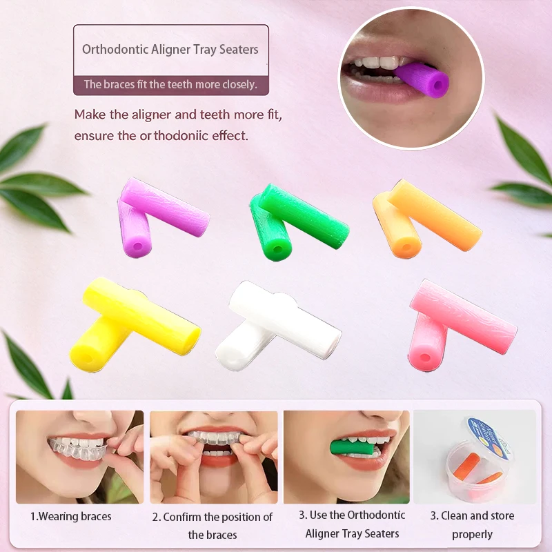 2pcs/bag Orthodontic Teeth Alinger Chewies Tooth Bite Stick Fruit Flavor Teeth Aligners Chewies Reusable Silicone Sticks